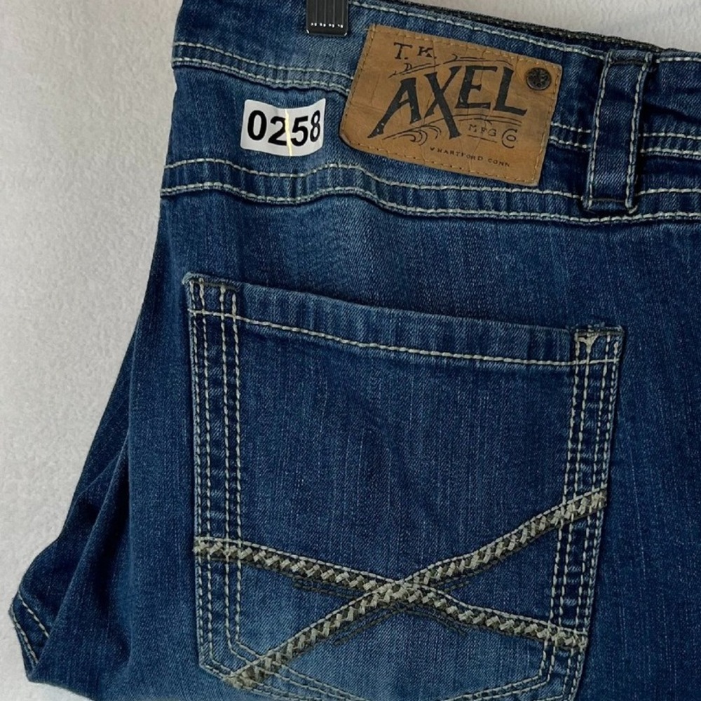 TK Axel Jeans Mens 36x34 Straight Wide Leg‎ Dark Wash Denim Cowboy Western Fit - Picture 12 of 12